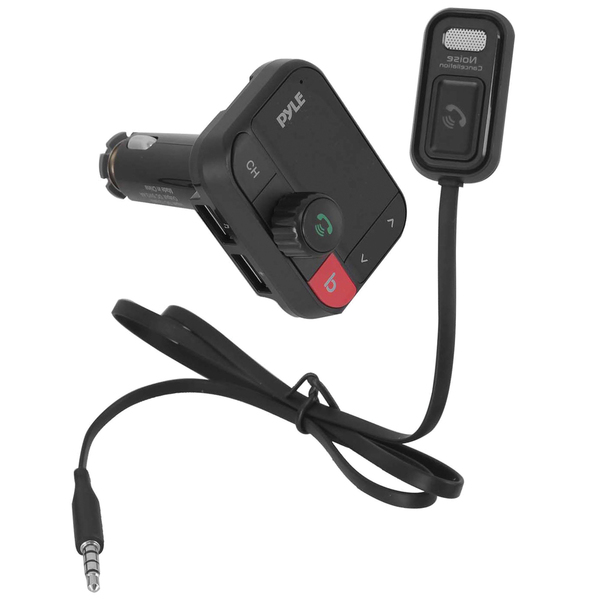 Pyle PBT97 Bluetooth-Streaming FM Transmitter Adapter with Detachable Microphone